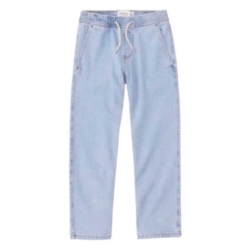 🆕 ABERCROMBIE KIDS relaxed pull on taper jeans size 11/12 Short